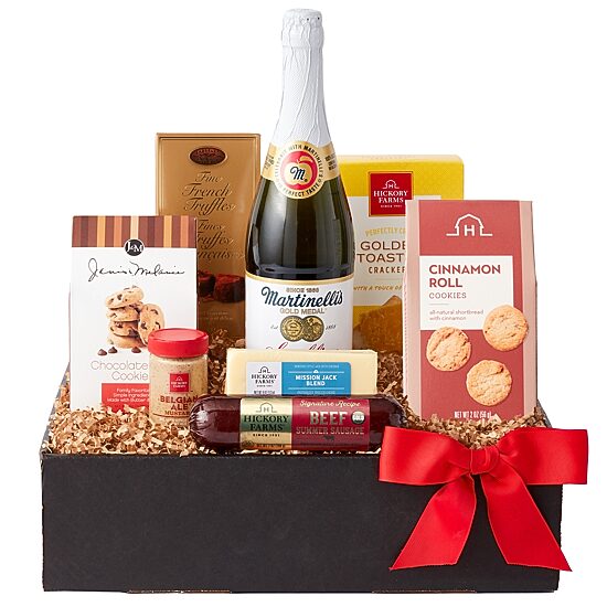 Hickory Farms Sparkling Cider & Snacks Gift Box Set