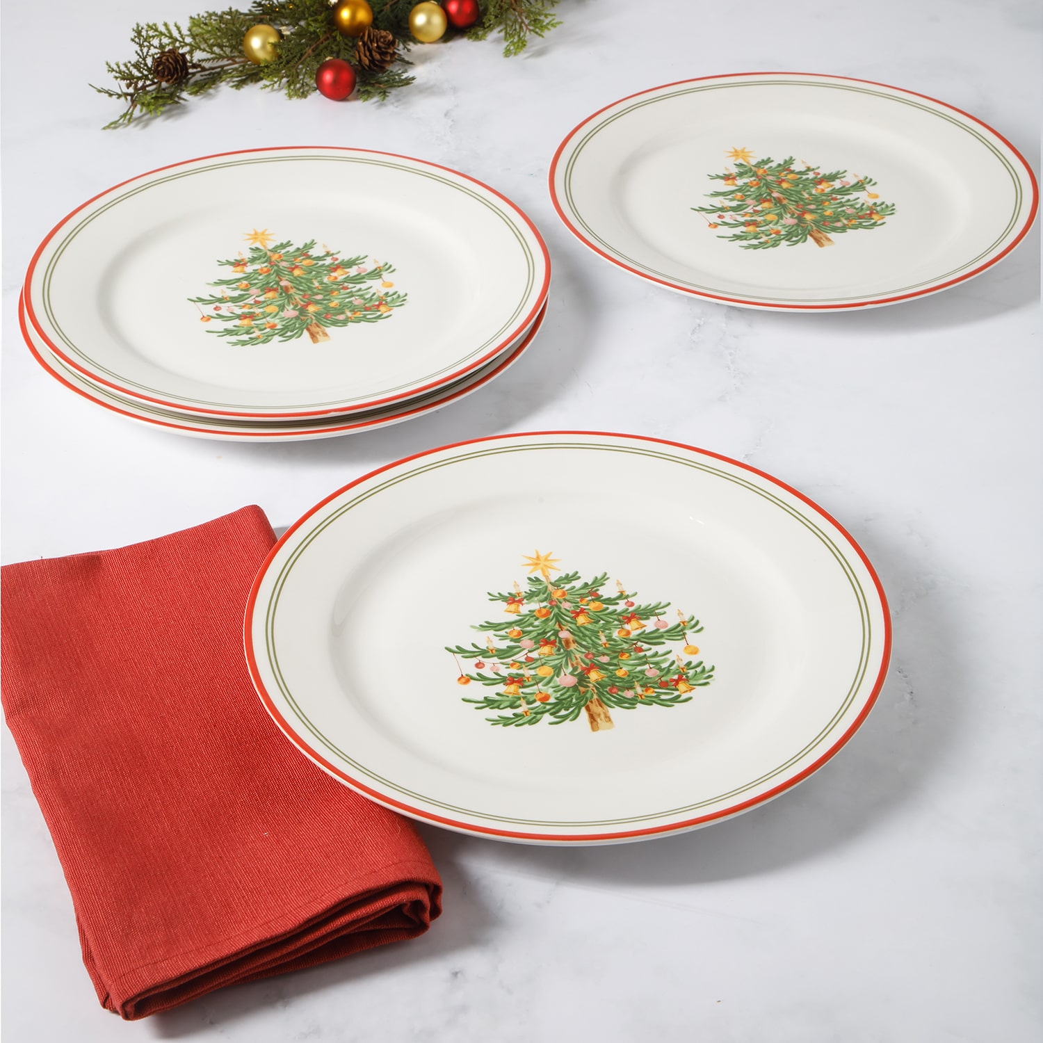Martha Stewart Manor Rimmed 4-pc. Dinner Plate
