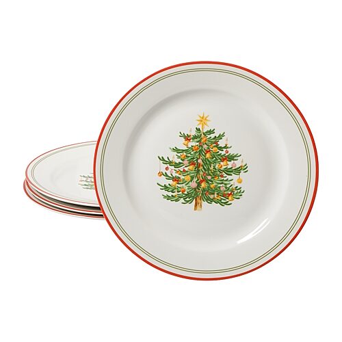Martha Stewart Manor Rimmed 4-pc. Dinner Plate In White