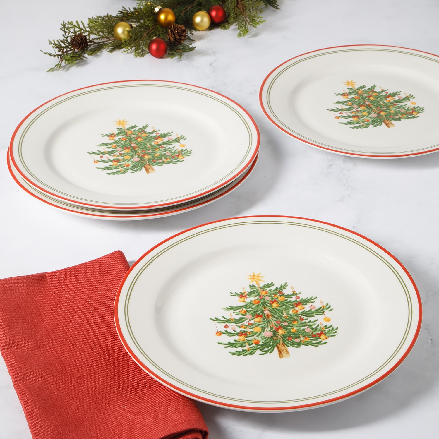 Martha Stewart Manor Rimmed 4-pc. Dinner Plate