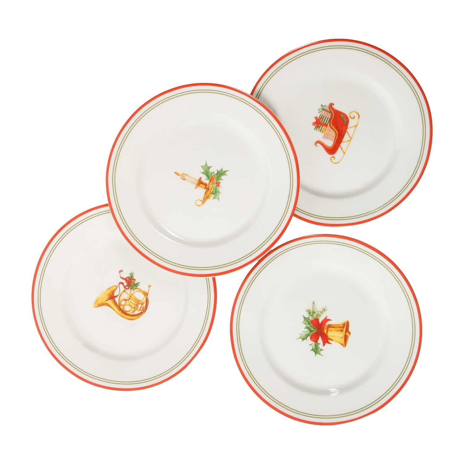 Martha Stewart Manor Rimmed 4-pc. Dessert Plate