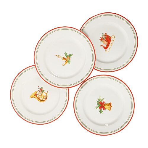 Martha Stewart Manor Rimmed 4-pc. Dessert Plate In White