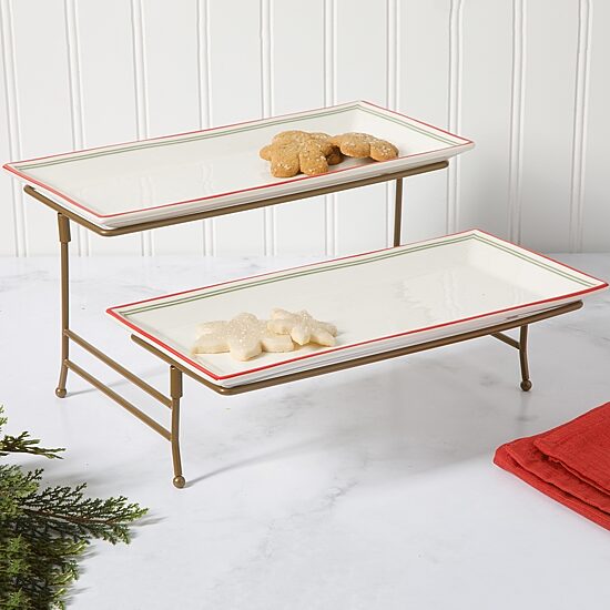 Martha Stewart Manor Rimmed 2 Tier Server