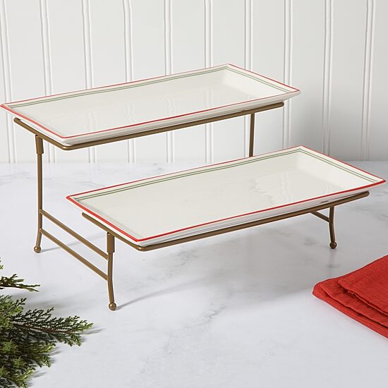 Martha Stewart Manor Rimmed 2 Tier Server