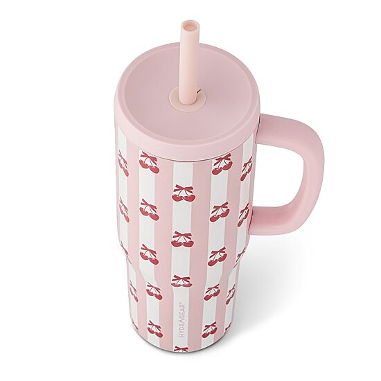 Hydragear Pink Bows 30oz. Handled Tumbler