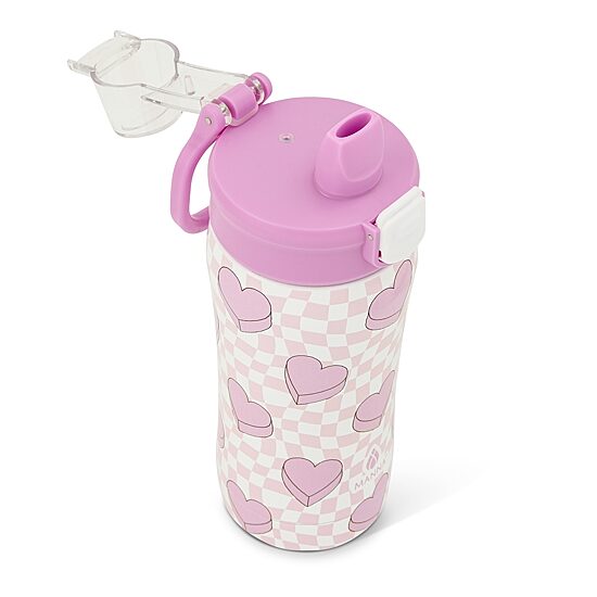 Hydragear Checkered Hearts 16oz. Push Water Bottle
