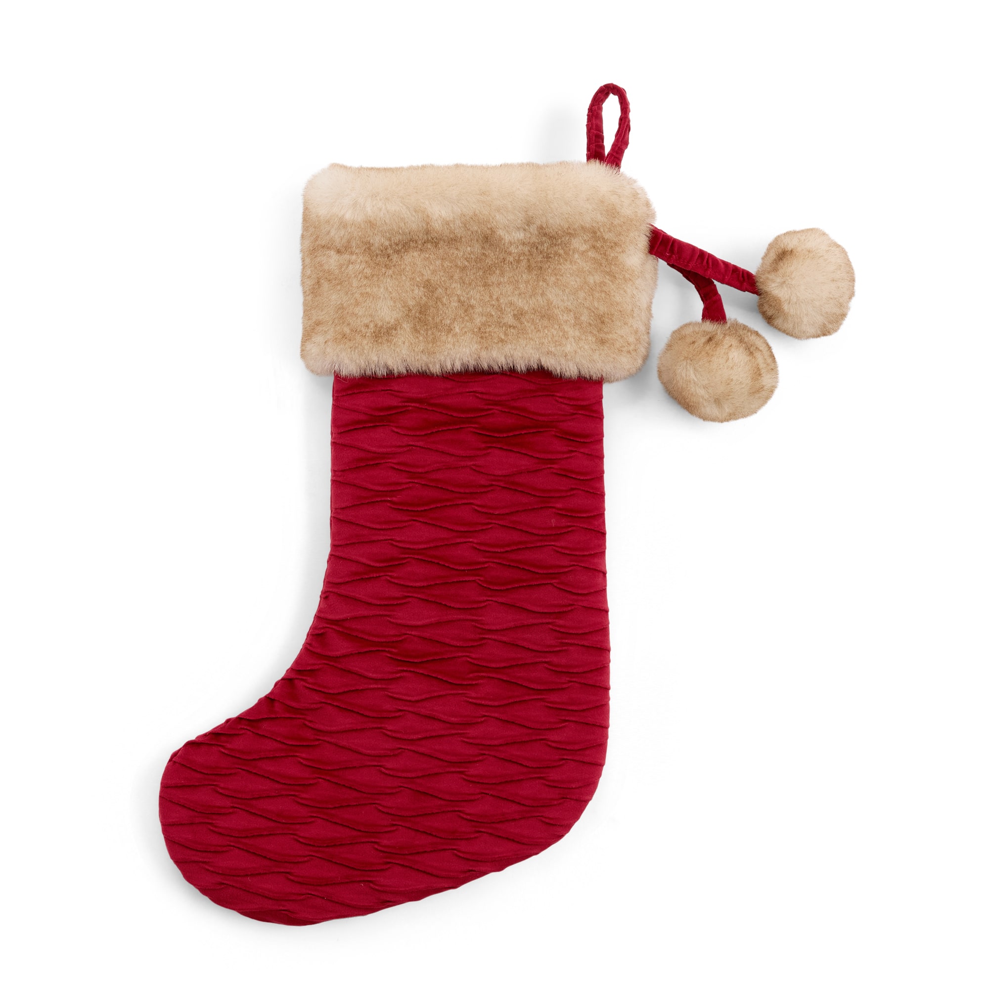 North Pole Trading Co. Red Velvet Fur Stocking Christmas Stocking