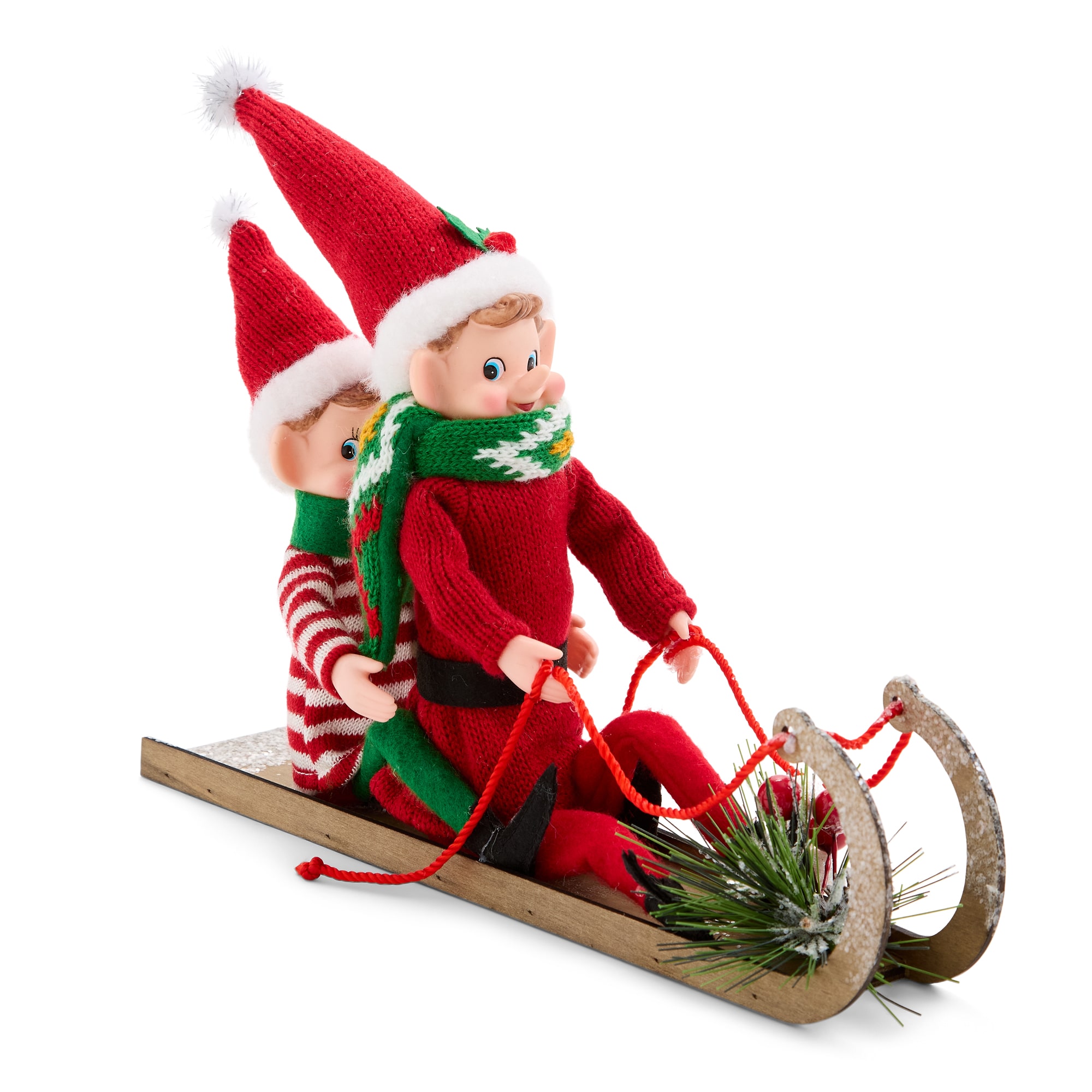 North Pole Trading Co. Sled Elves Christmas Tabletop Decor