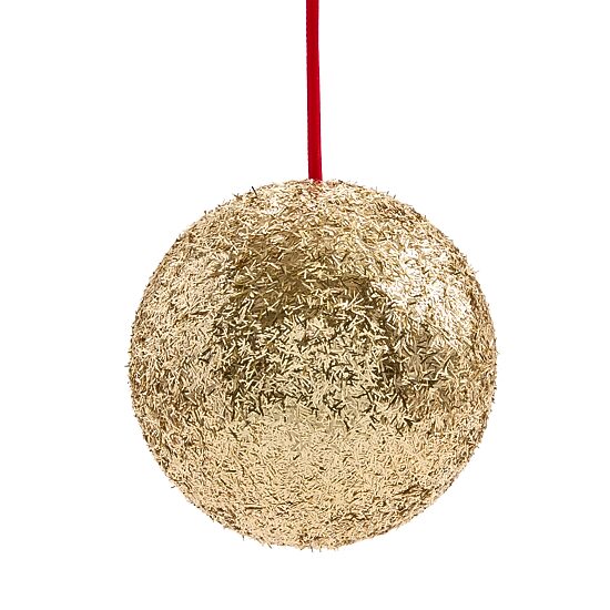 Martha Stewart Gold Tinsel Ball Christmas Ornament
