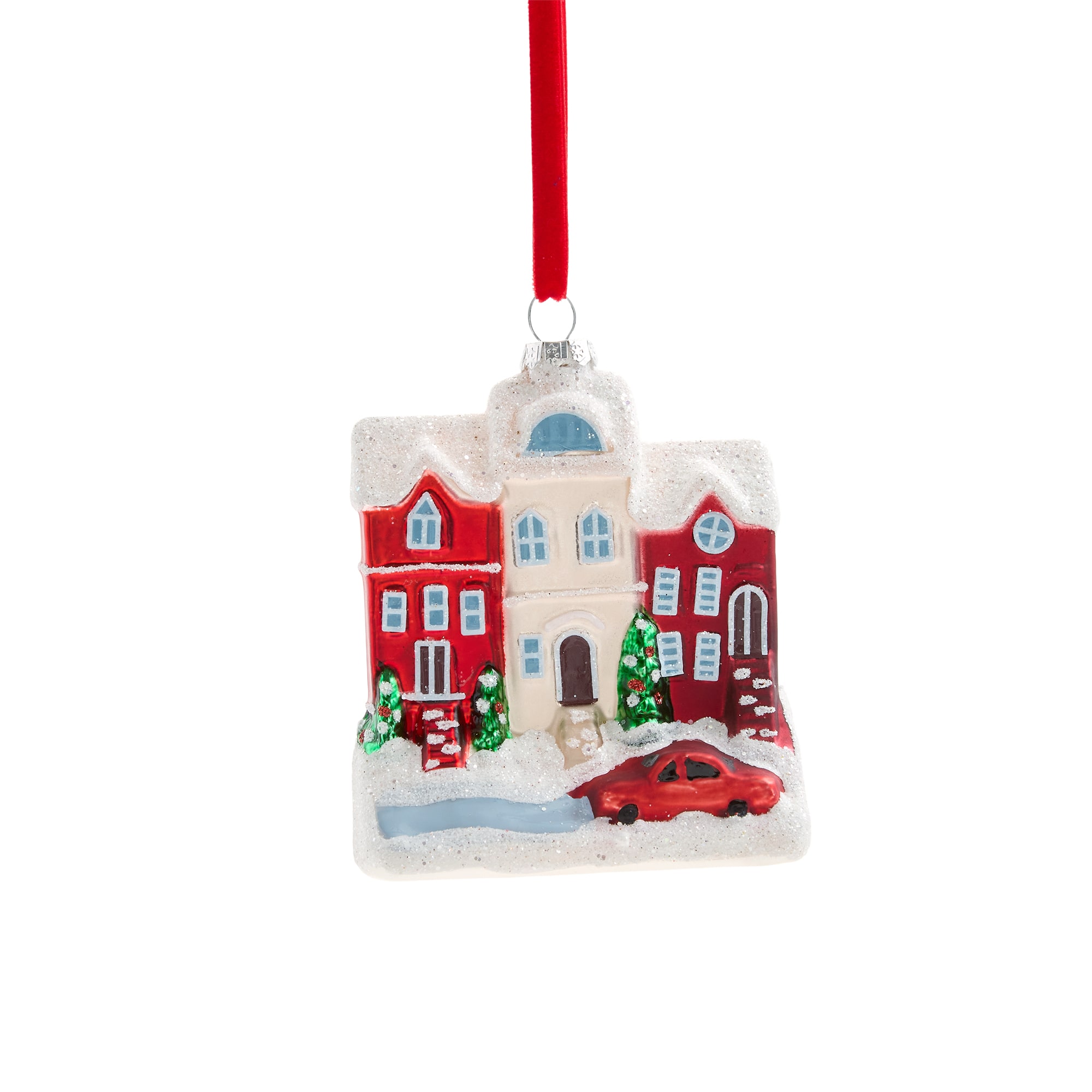 Martha Stewart Glass Townhouse Christmas Ornament
