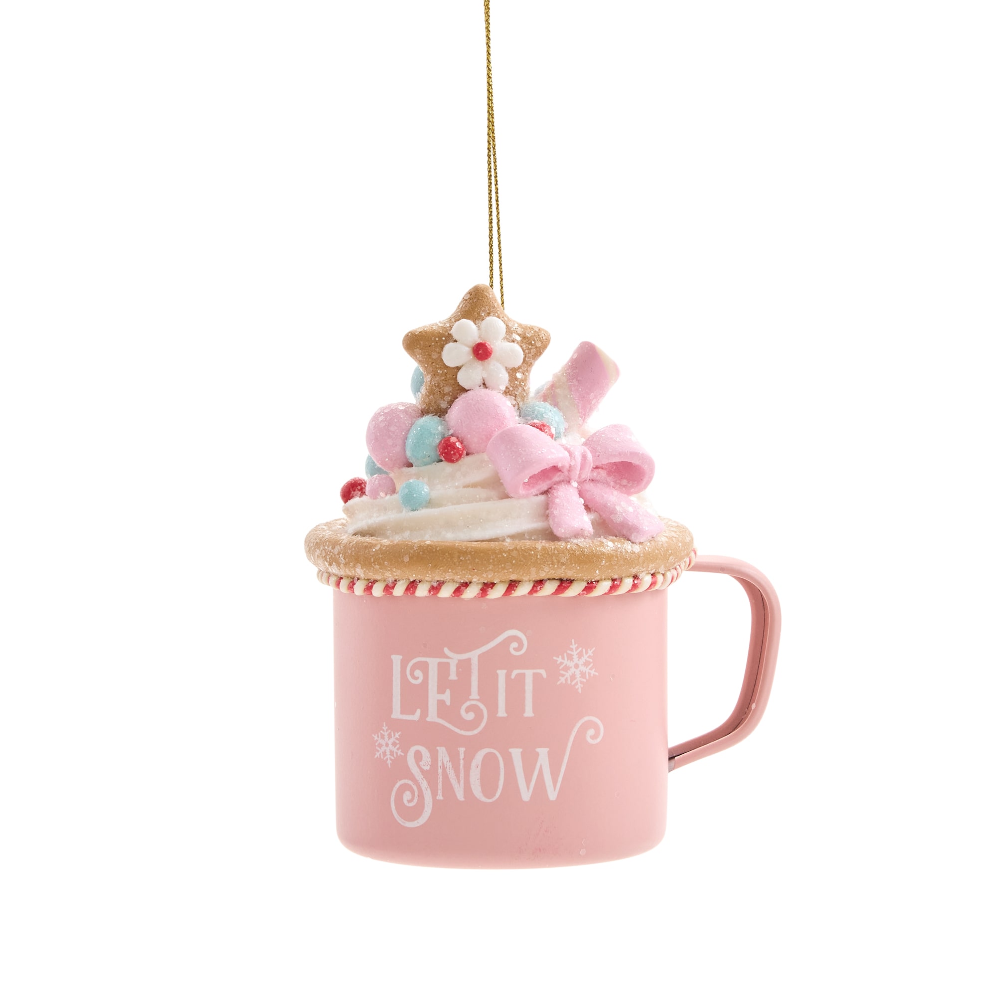 North Pole Trading Co. Claydough Let It Snow Mug Christmas Ornament