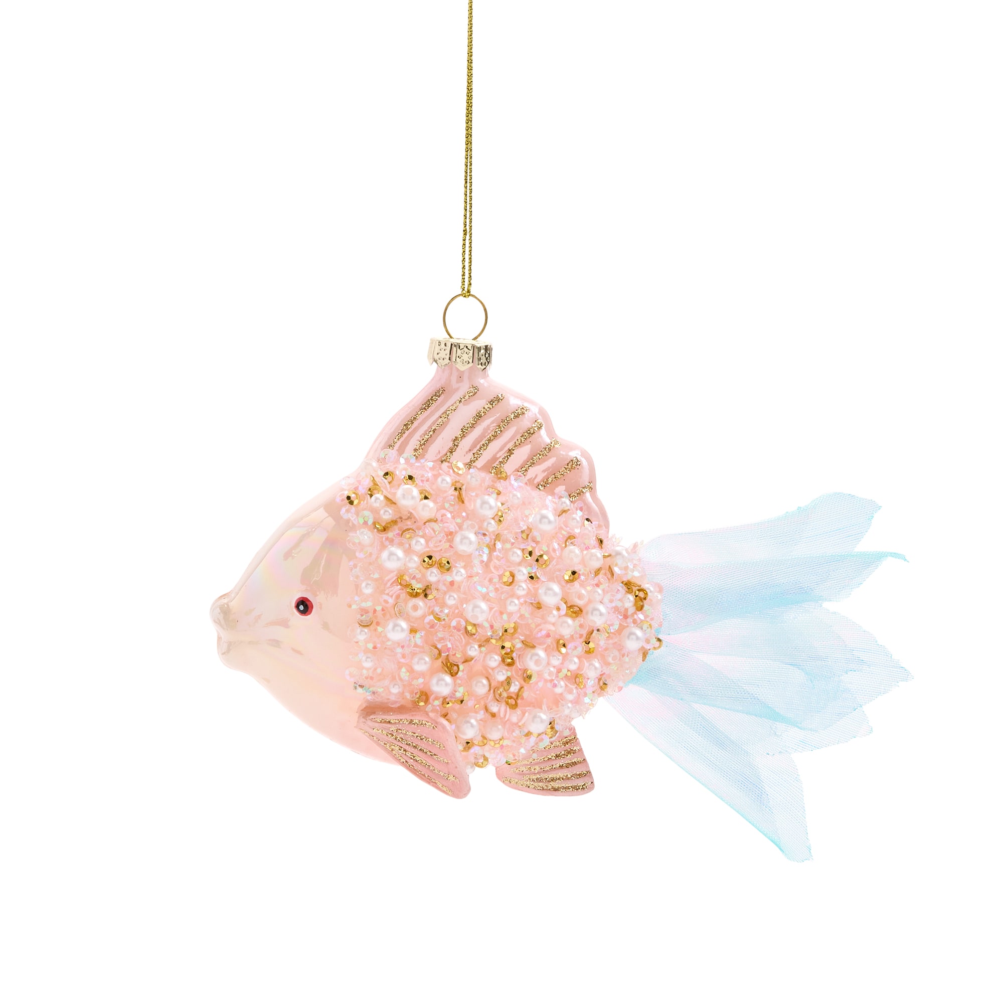 North Pole Trading Co. Pearl Fish- Pink Christmas Ornament