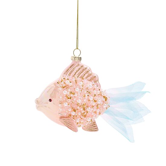 North Pole Trading Co. Pearl Fish- Pink Christmas Ornament