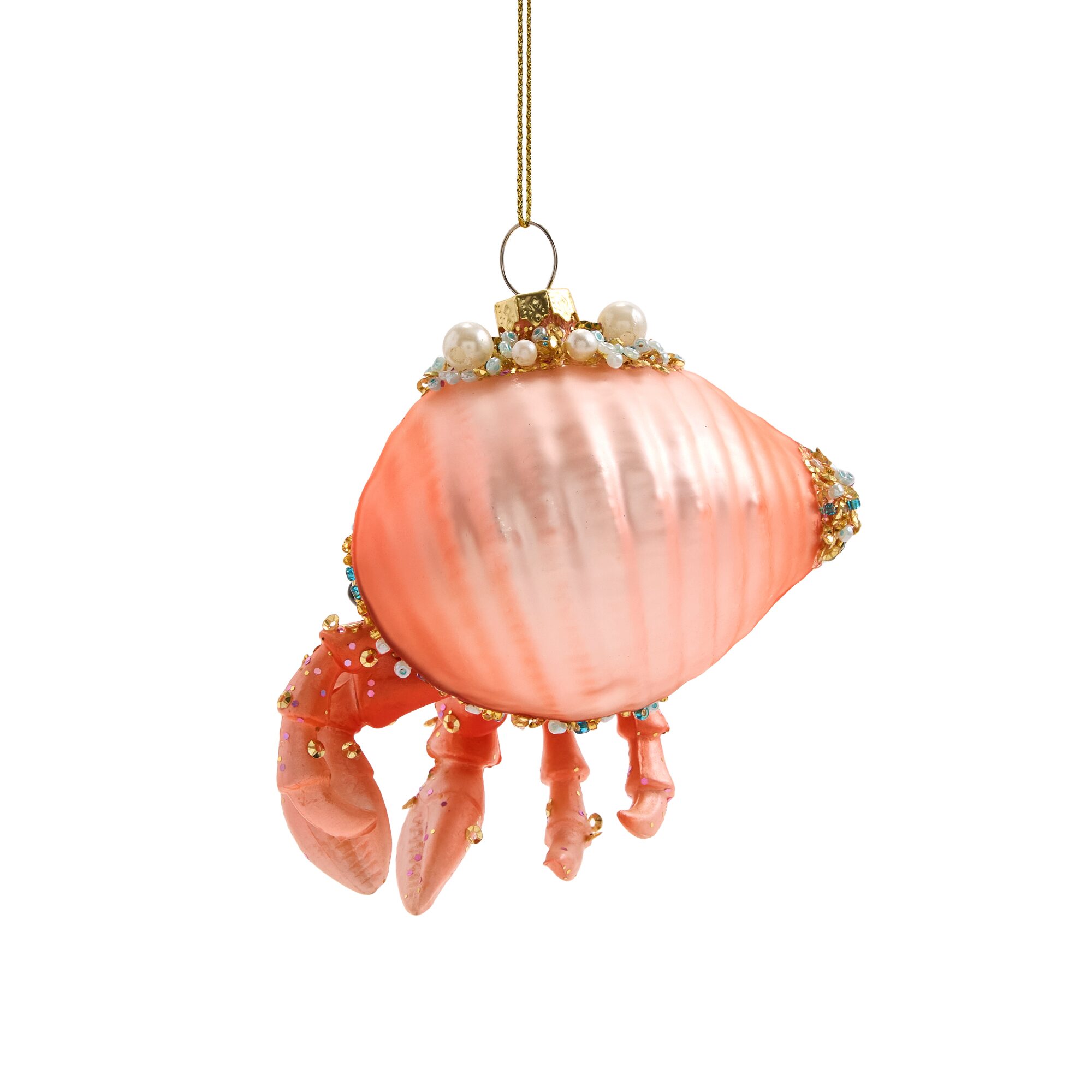 North Pole Trading Co. Glass Hermit Crab Christmas Ornament