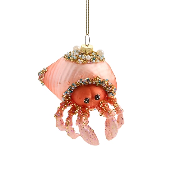 North Pole Trading Co. Glass Hermit Crab Christmas Ornament