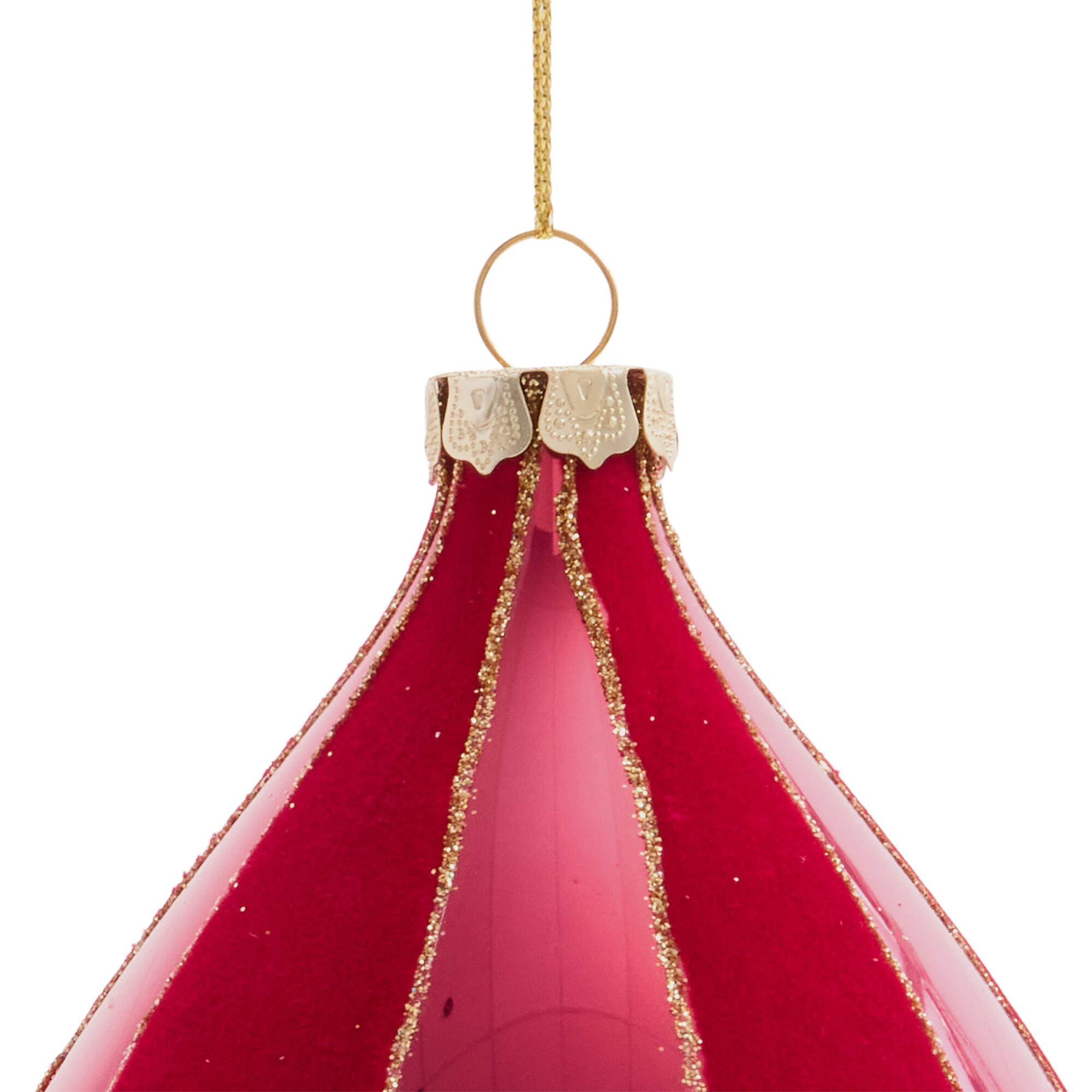 North Pole Trading Co. Shiny Velvet Swirl Finnial Christmas Ornament