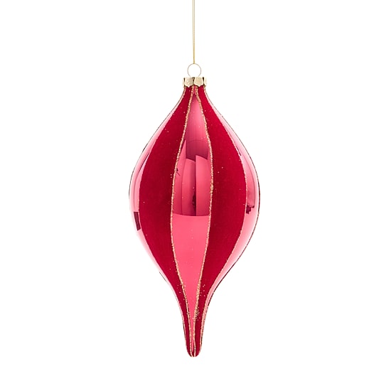 North Pole Trading Co. Shiny Velvet Swirl Finnial Christmas Ornament