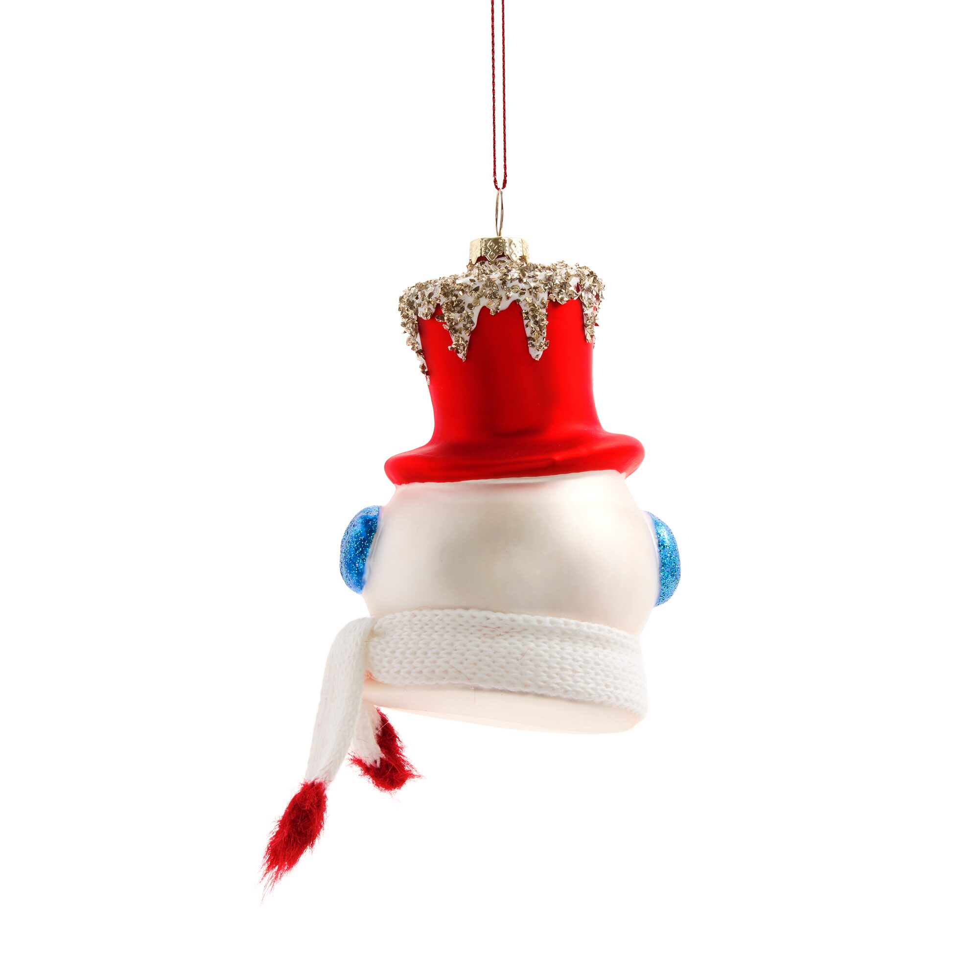 North Pole Trading Co. Glass Snowman Head Christmas Ornament