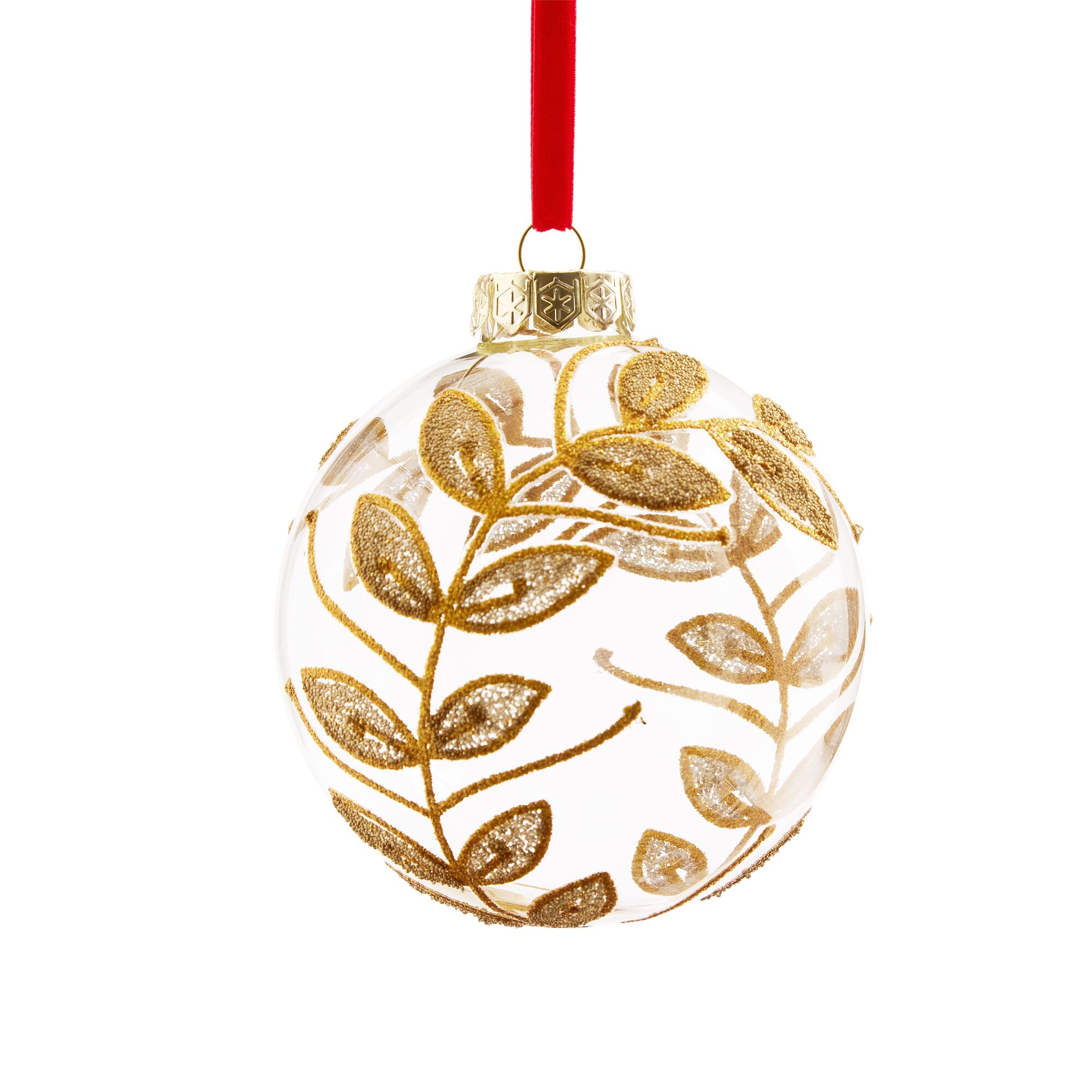 Martha Stewart Glass Leaf Ball Christmas Ornament