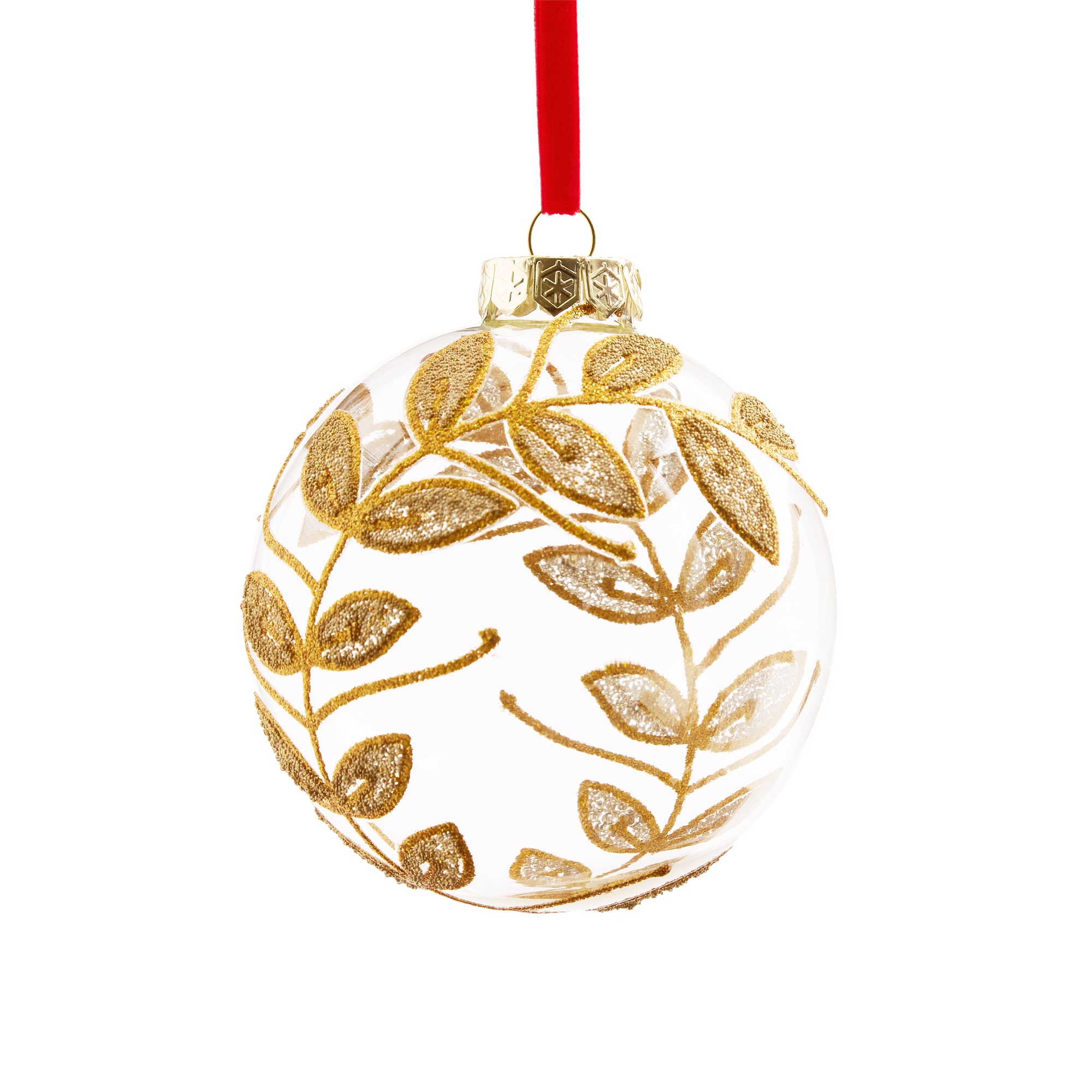 Martha Stewart Glass Leaf Ball Christmas Ornament