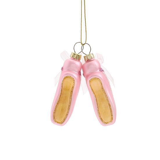North Pole Trading Co. Glass Ballet Shoes Christmas Ornament