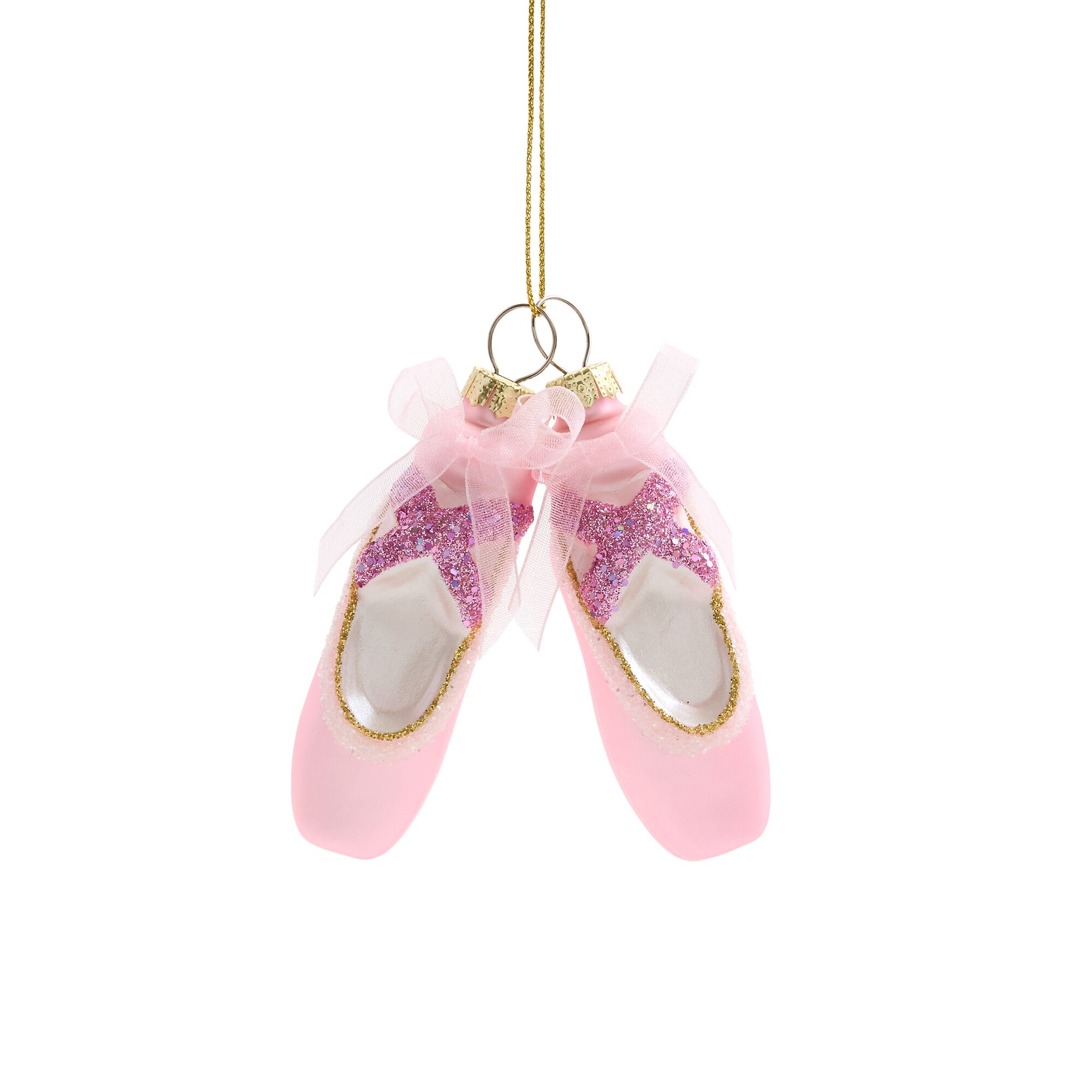 North Pole Trading Co. Glass Ballet Shoes Christmas Ornament