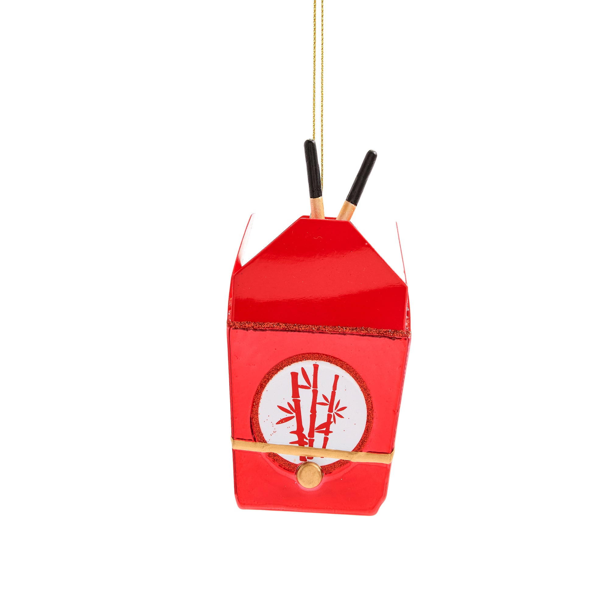 North Pole Trading Co. Glass Togo Box Christmas Ornament