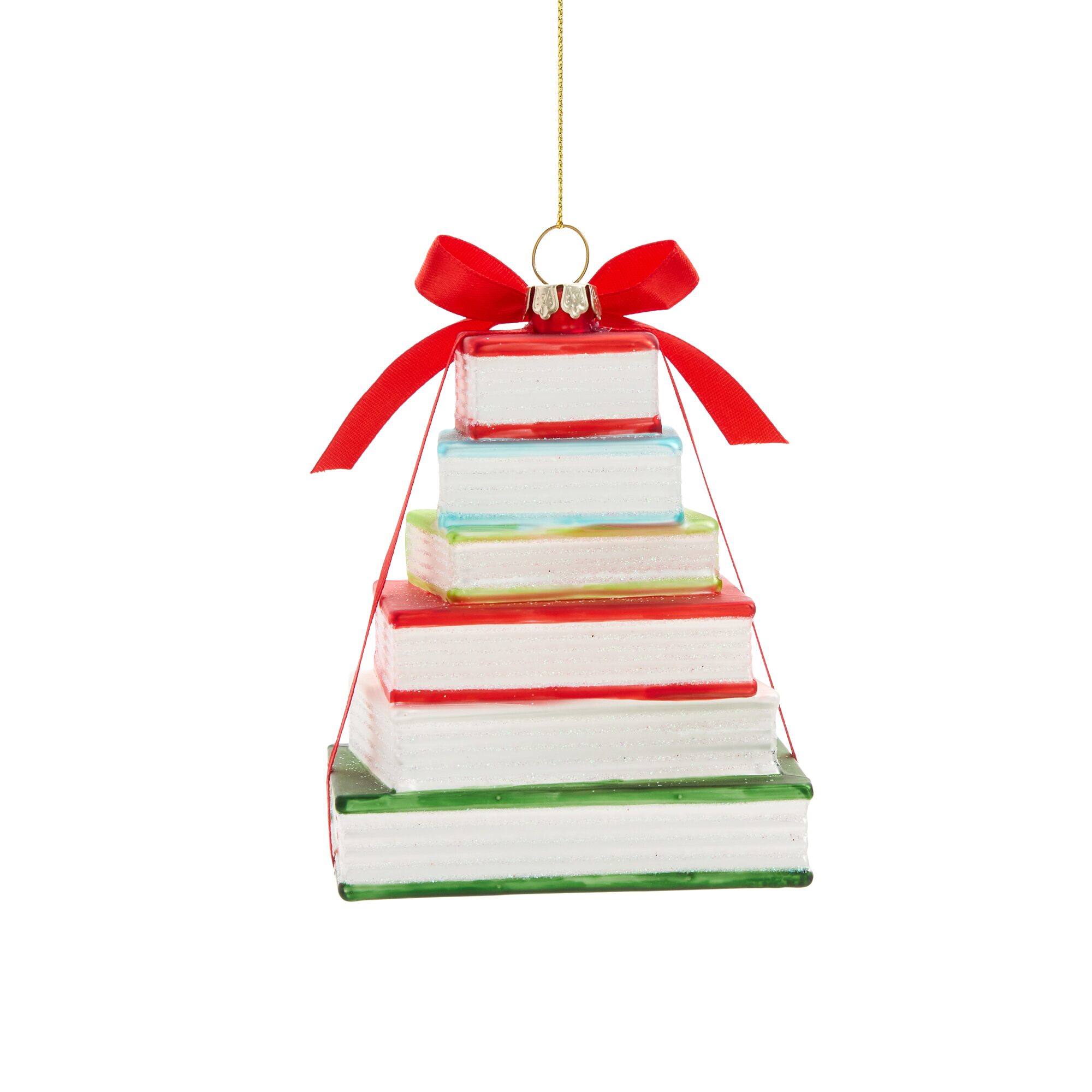 North Pole Trading Co. Glass Books Christmas Ornament