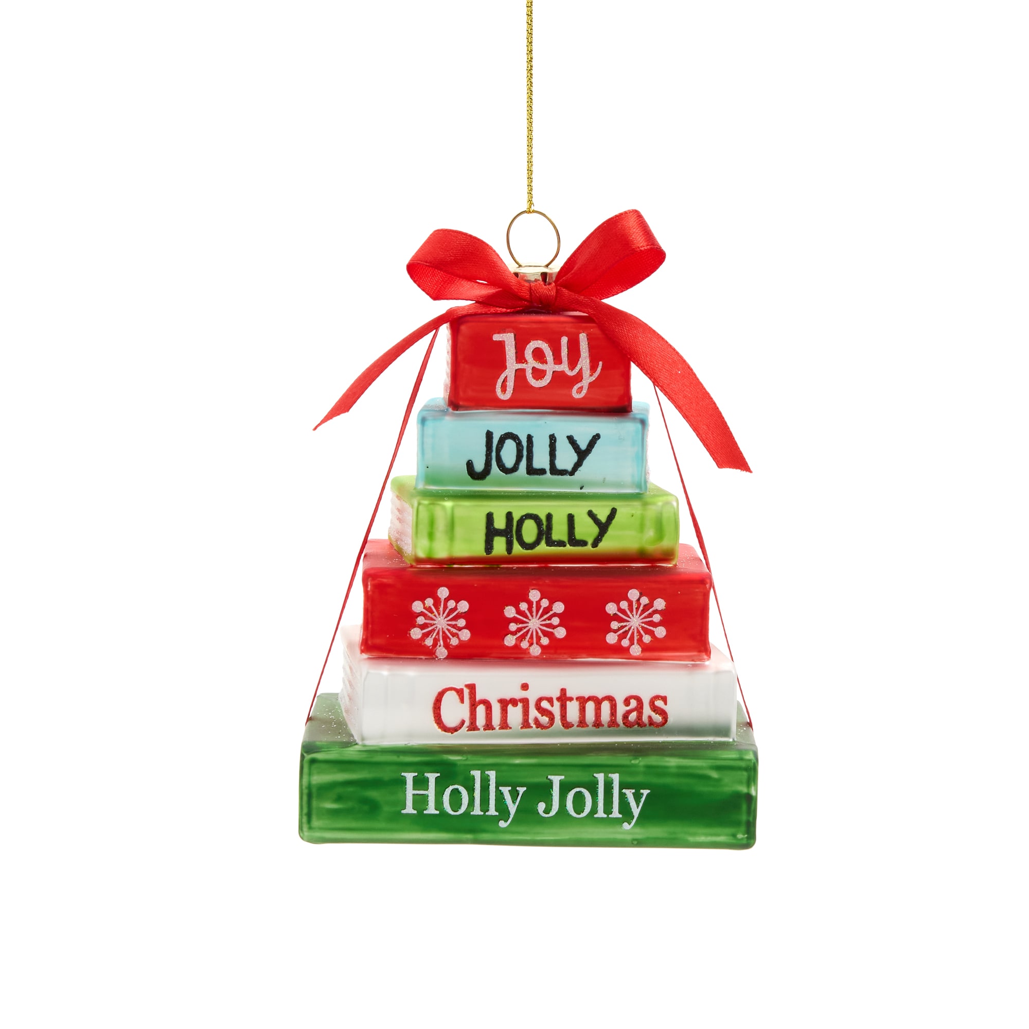 North Pole Trading Co. Glass Books Christmas Ornament