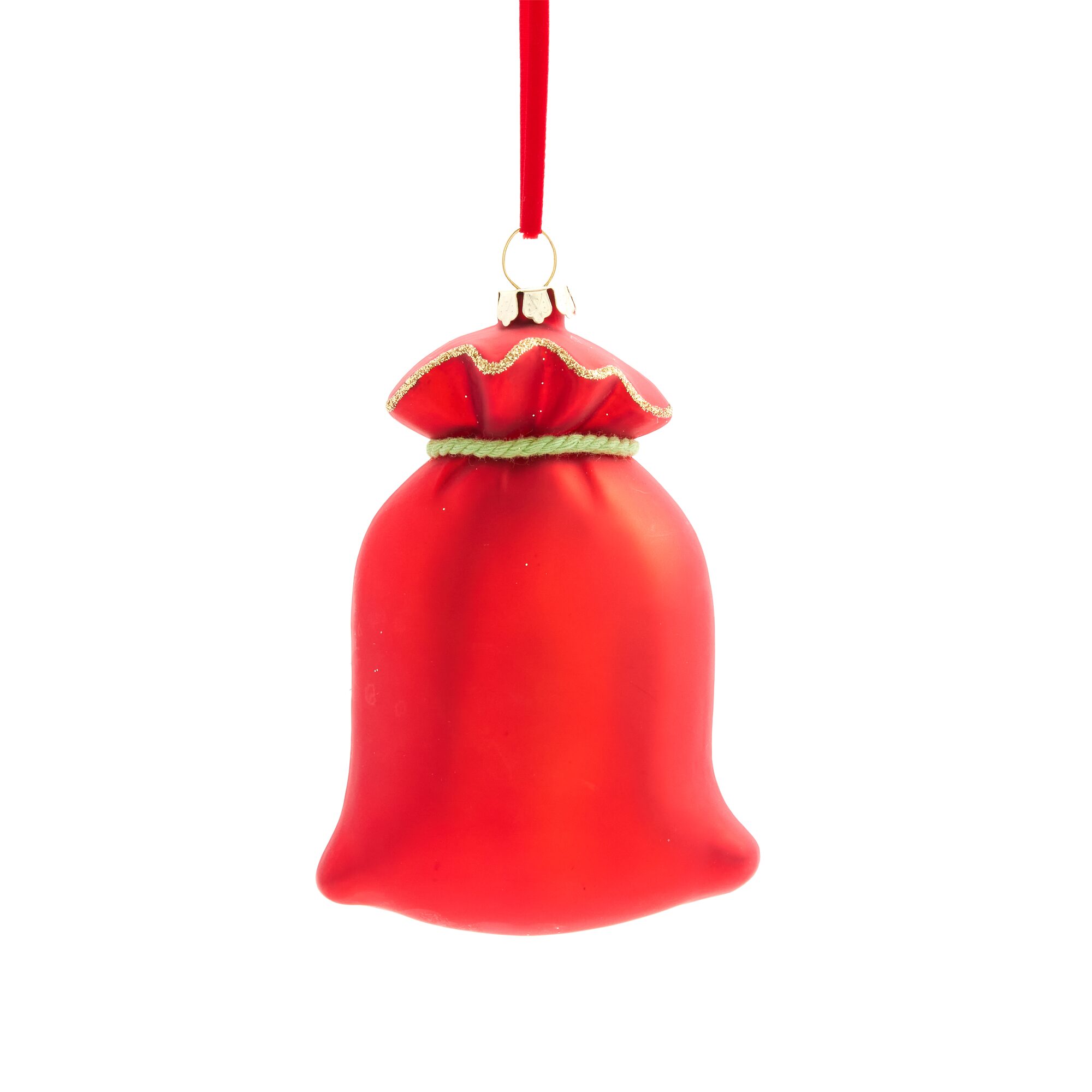 Martha Stewart Glass Santa Bag Christmas Ornament