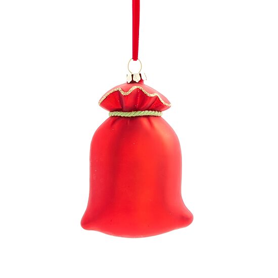 Martha Stewart Glass Santa Bag Christmas Ornament