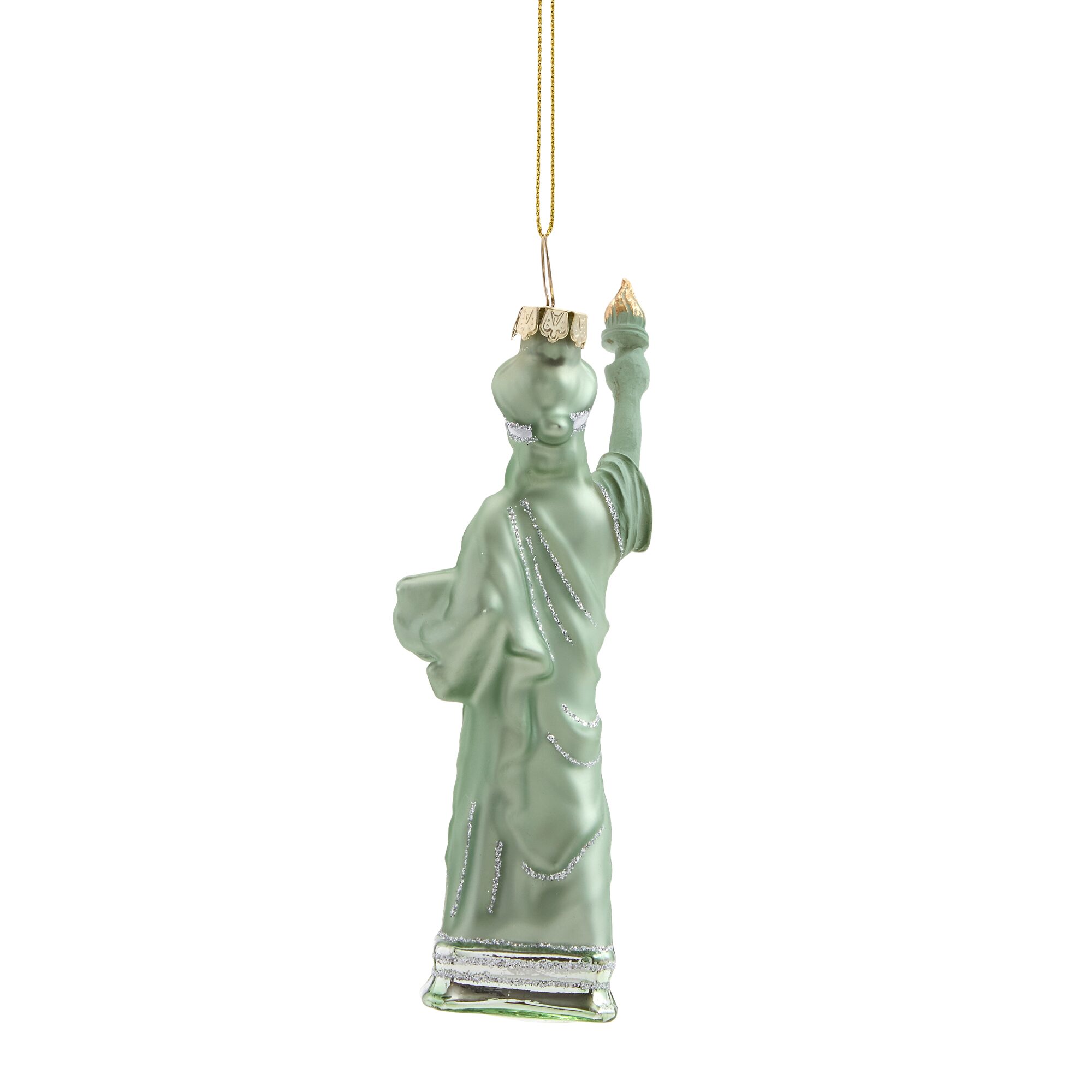 North Pole Trading Co. Glass Statue Of Liberty Christmas Ornament
