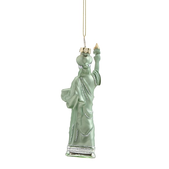 North Pole Trading Co. Glass Statue Of Liberty Christmas Ornament