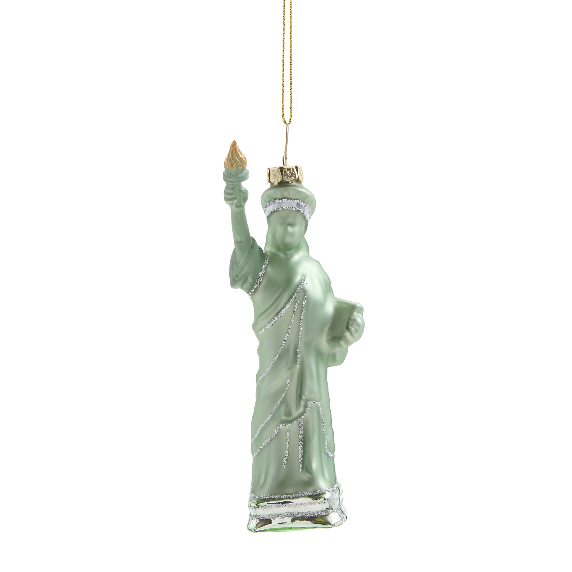 North Pole Trading Co. Glass Statue Of Liberty Christmas Ornament