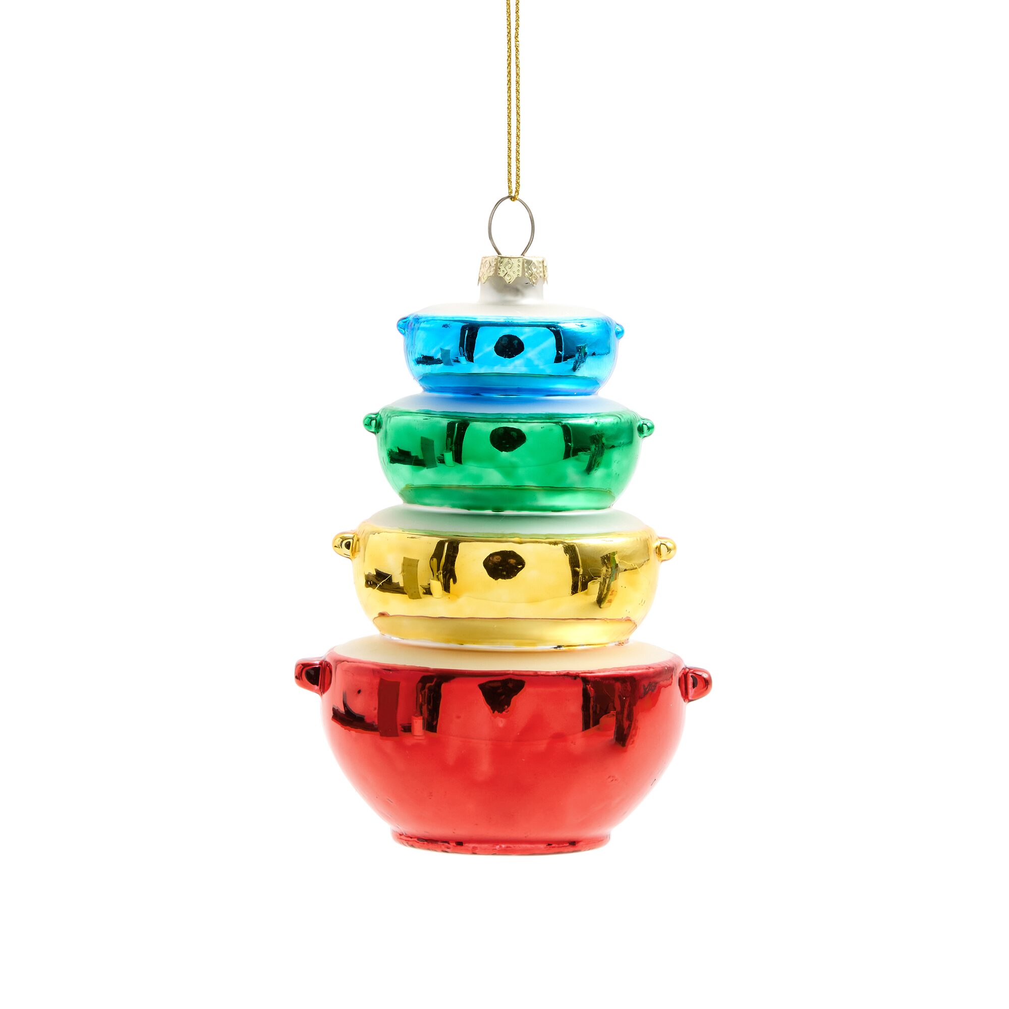 North Pole Trading Co. Glass Mixing Bowls Christmas Ornament