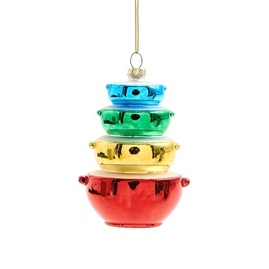 North Pole Trading Co. Glass Mixing Bowls Christmas Ornament