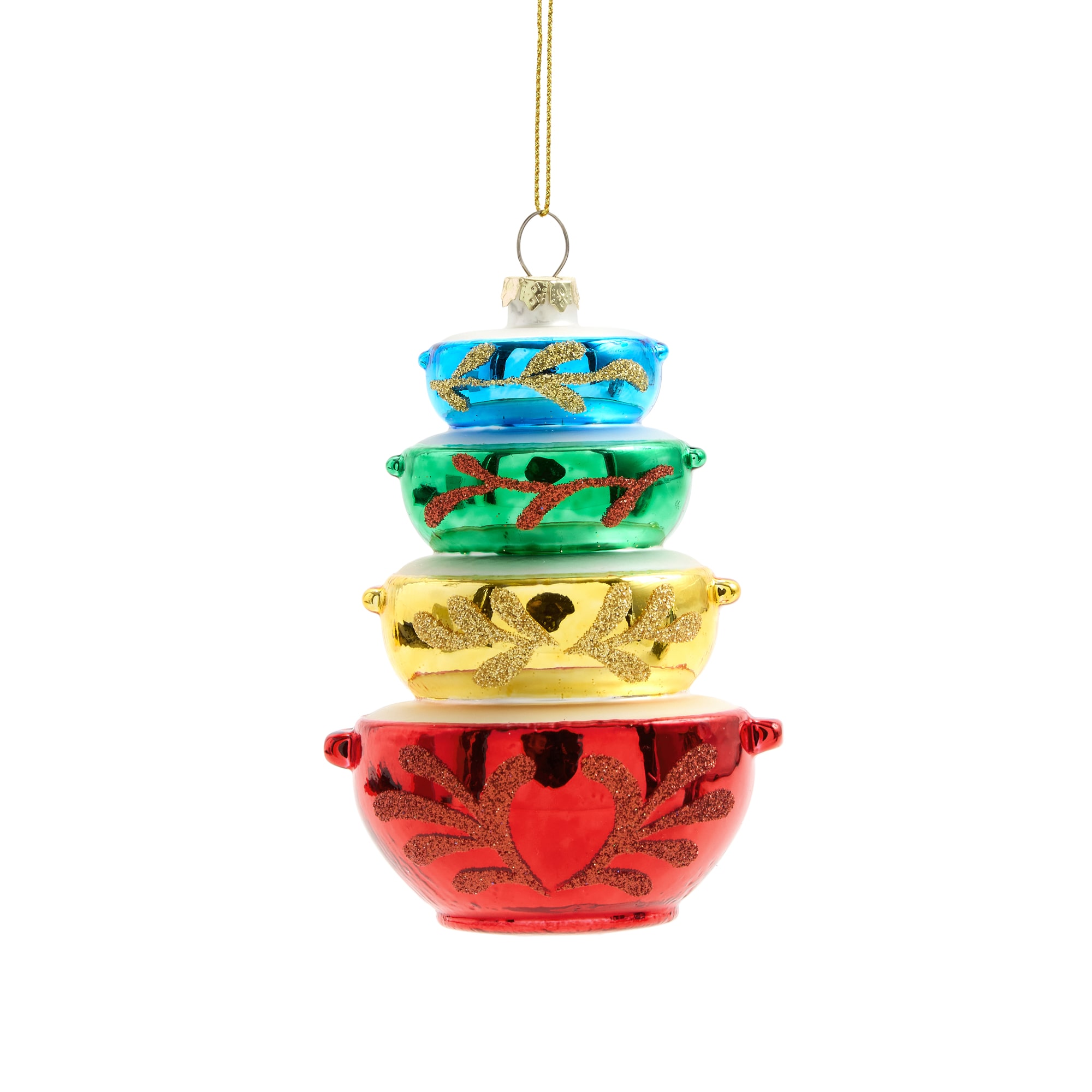 North Pole Trading Co. Glass Mixing Bowls Christmas Ornament