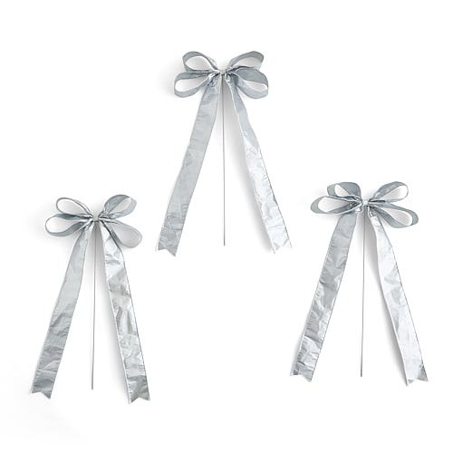 North Pole Trading Co . Silver Ribbon Bow Pick 3-pc. Pick