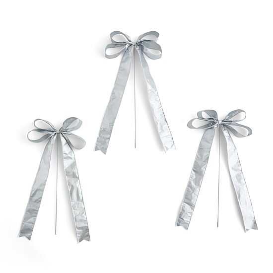 North Pole Trading Co. Silver Ribbon Bow Pick 3-pc. Pick