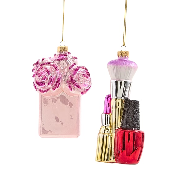 North Pole Trading Co. Makeup And Perfume 2-pc. Christmas Ornament