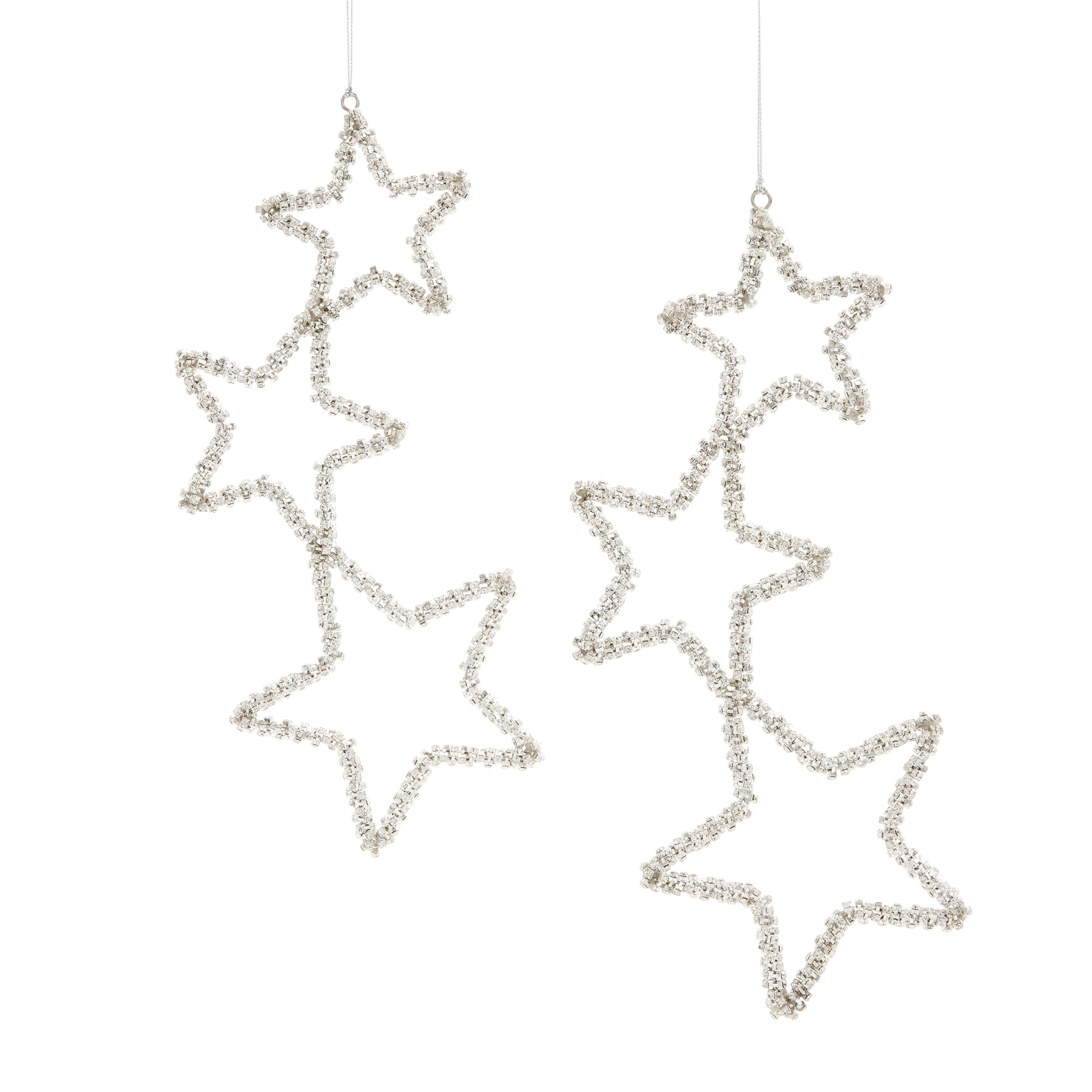 North Pole Trading Co. Triple Stars 2-pc. Christmas Ornament