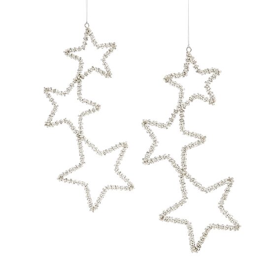 North Pole Trading Co. Triple Stars 2-pc. Christmas Ornament