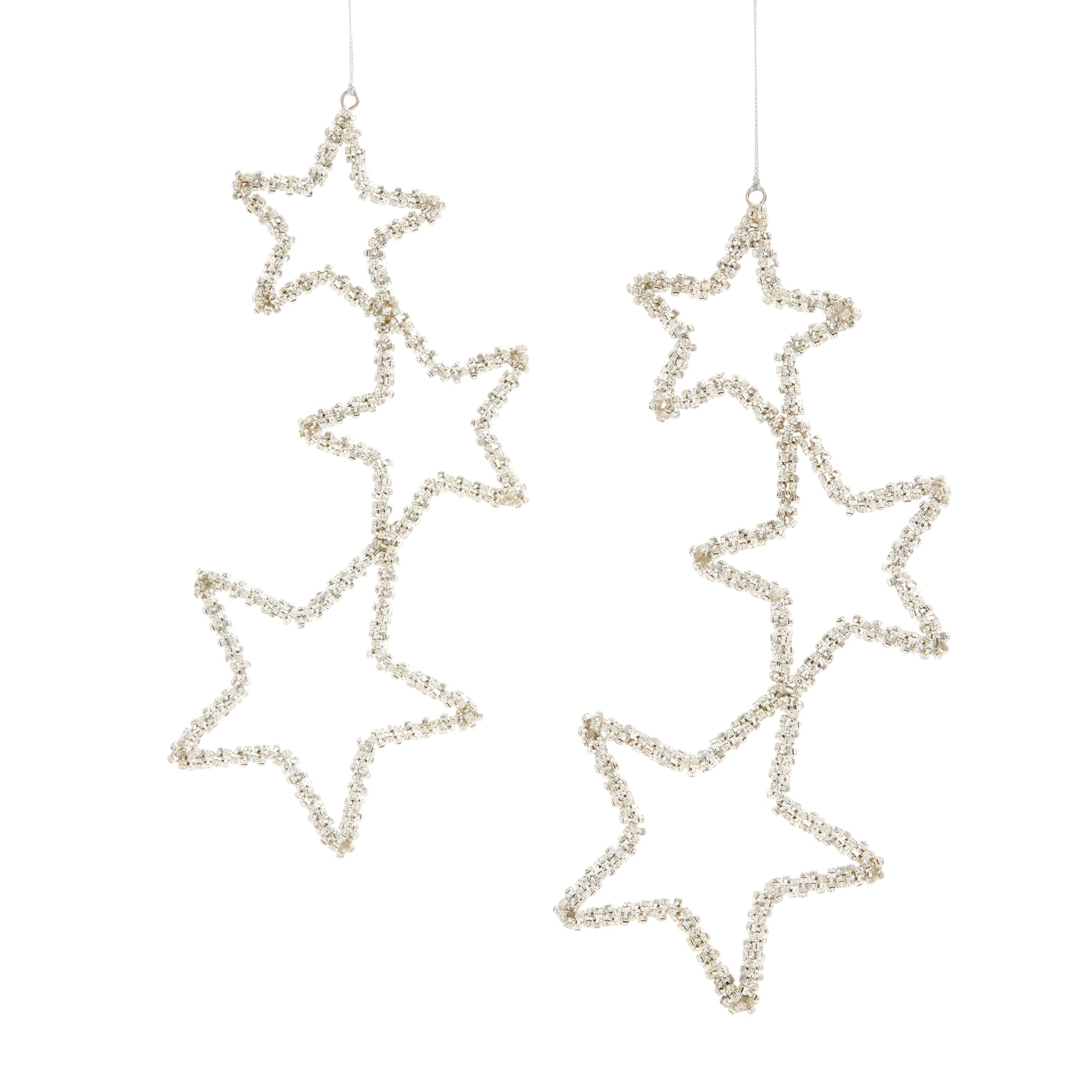 North Pole Trading Co. Triple Stars 2-pc. Christmas Ornament