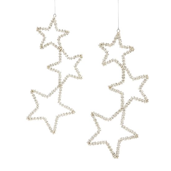 North Pole Trading Co. Triple Stars 2-pc. Christmas Ornament