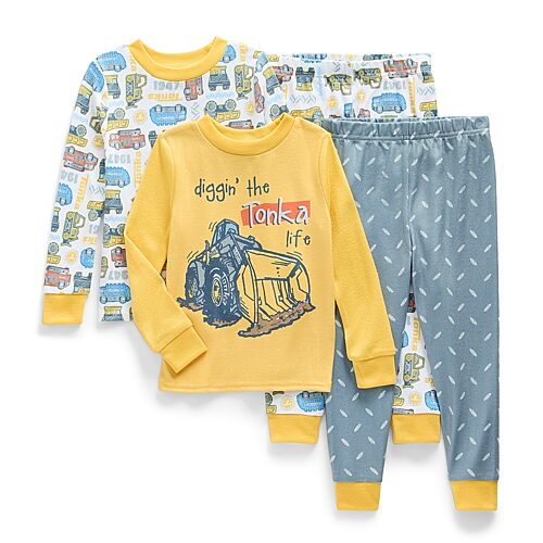 Licensed Properties Babies' Toddler Boys Crew Neck Long Sleeve 4-pc. Pajama Set In Gray