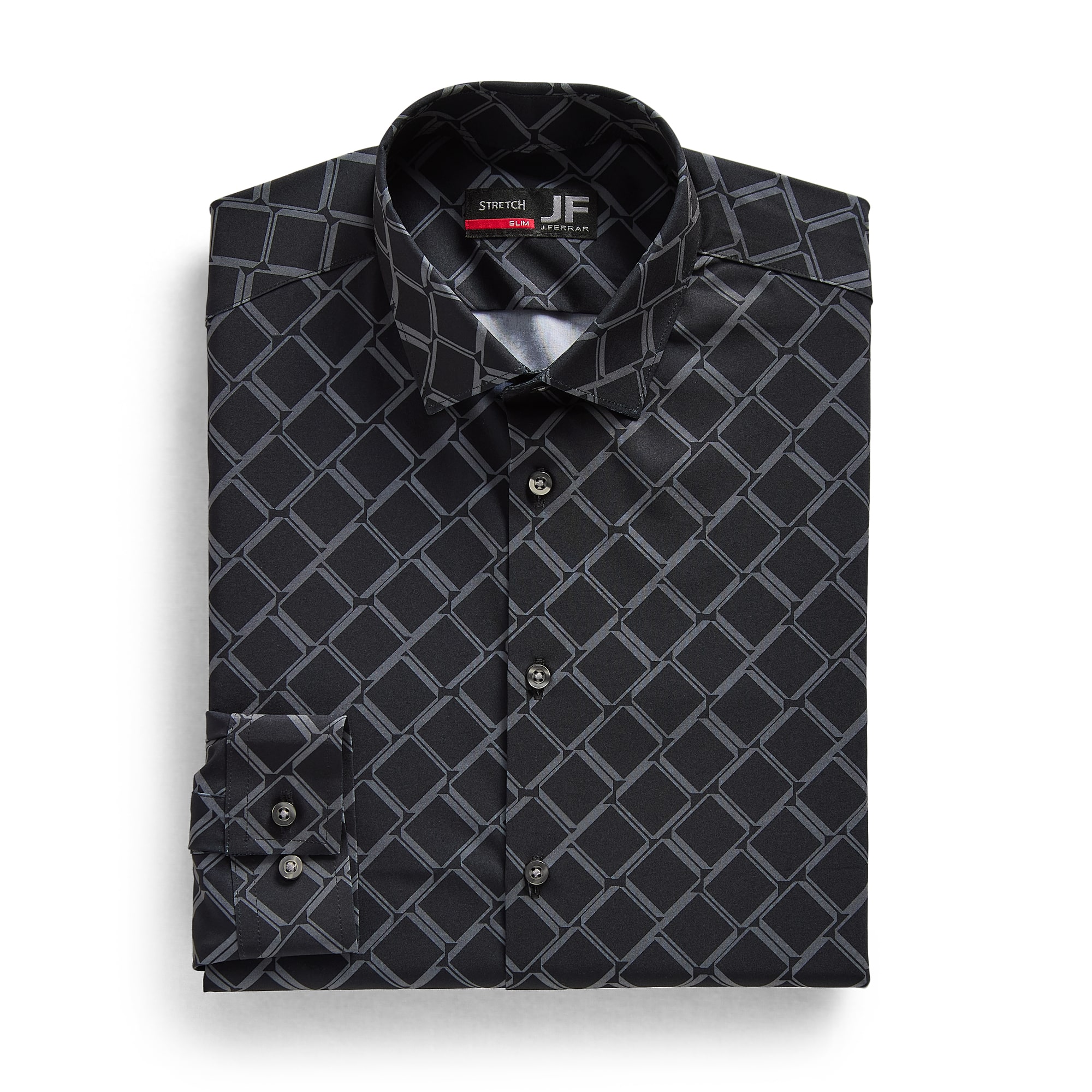 J. Ferrar 360 Stretch Performance Mens Slim Fit Fabric Long Sleeve Dress Shirt
