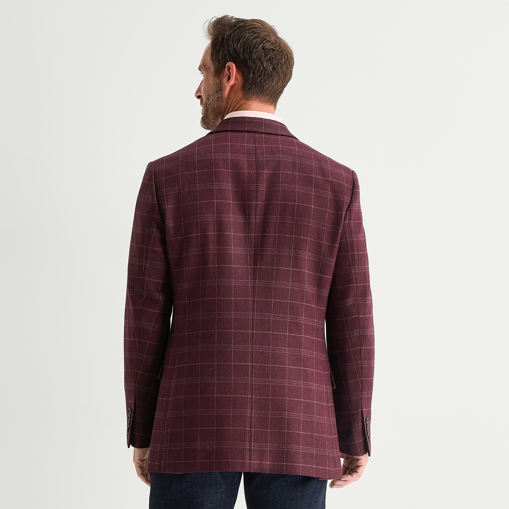 Stafford Mens Plaid Classic Fit Sport Coat