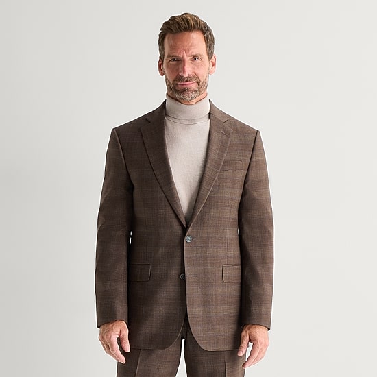 Stafford Coolmax All Season Ecomade Mens Classic Fit Plaid Suit Jacket