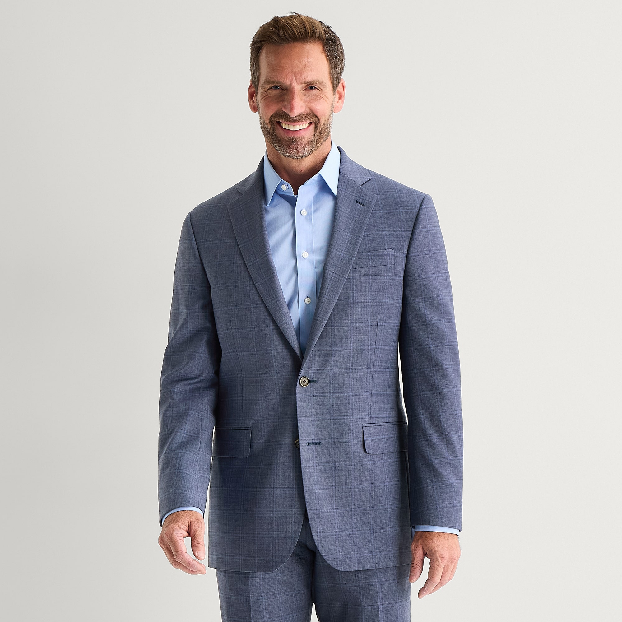 Stafford Coolmax All Season Ecomade Mens Classic Fit Plaid Suit Jacket