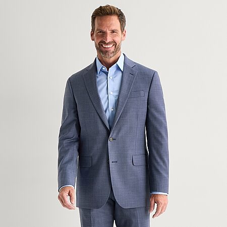 Stafford Coolmax All Season Ecomade Mens Classic Fit Plaid Suit